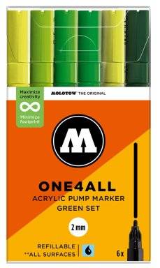 Markerset 2mm 6dlg green set | Molotow