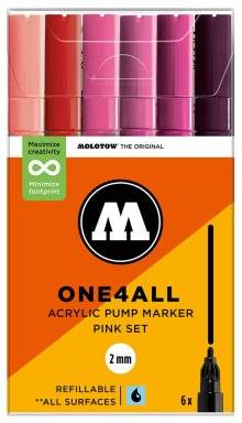 Markerset 2mm 6dlg pink set | Molotow