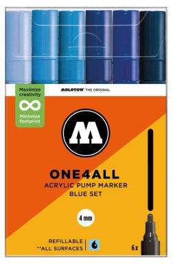 Markerset 4mm 6dlg blue set | Molotow