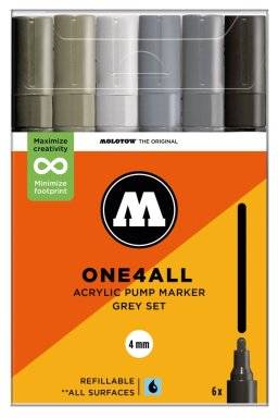 Markerset 4mm 6dlg grey set | Molotow 