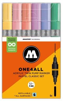 Twinmarkerset 6dlg pastel clasic | Molotow