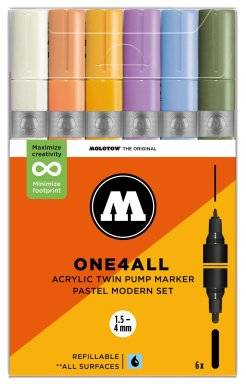 Twinmarkerset 6dlg pastel modern | Molotow