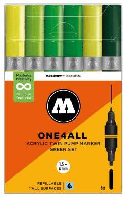 Twinmarkerset 6dlg green set | Molotow