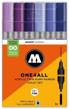 Twinmarkerset 6dlg violet set | Molotow