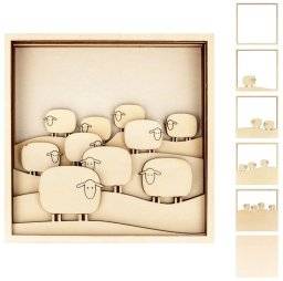 Houten 3D lijst schapen 14004087 | Artemio