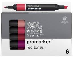 Promarkerset 6 st red tones | Winsor & newton