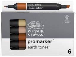 Promarkerset 6 st earth tones | Winsor & newton