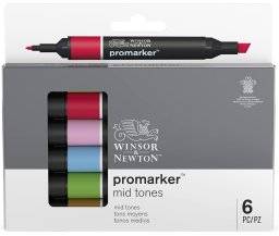 Promarkerset 6st mid tones | Winsor & newton 