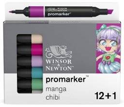 Promarkerset 12+1 manga chibi | Winsor & newton