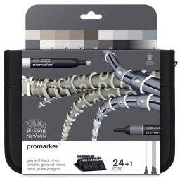 Promarkerset 24st grey & blacks | Winsor & newton