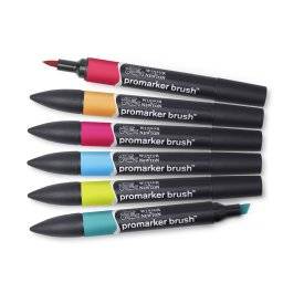 Brushmarkerset 6st. mid tones | Winsor & newton