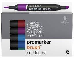 Brushmarkerset 6st. rich tones | Winsor & newton