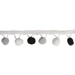 Pompon lint 2mtr zw/wit 55853573 | Rayher