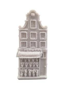 Blanco huisje 8,5cm flowershop