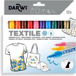 Textile stiftenset 12 kleuren | Darwi 