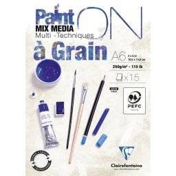 Paint-on papier blok A6 a grain | Clairefontaine