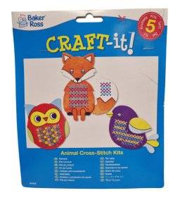 baker ross craft-it animal cross-stitch set