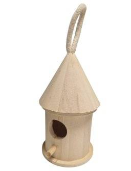  houten vogelhuisje rond