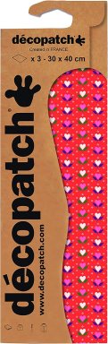 decopatch papier 814 hartjes op rood 3vel