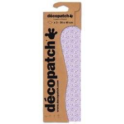 decopatch papier 740 violet bloemen 3vel