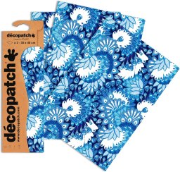 decopatch papier 579 pauwenveer blauw 3vel
