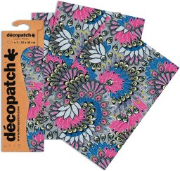 decopatch papier 538 pauwenveer roze 3vel