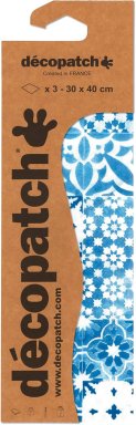 decopatch papier 904 blauwe tegeltjes 3vel