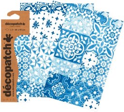 decopatch papier 904 blauwe tegeltjes 3vel
