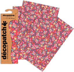 decopatch papier 751 roodroze flowers 3vel