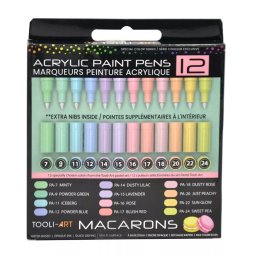 tooli-art acrylstiften set 12 macarons