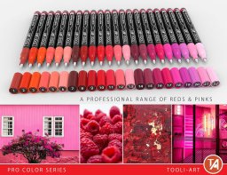 tooli-art acrylstiften set 22 red tones