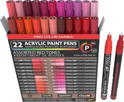 tooli-art acrylstiften set 22 red tones