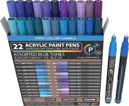 tooli-art acrylstiften set 22 blue tones