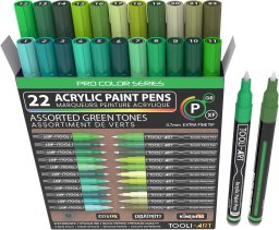tooli-art acrylstiften set 22 green tones