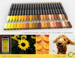 tooli-art acrylstiften set 22 yellow tones