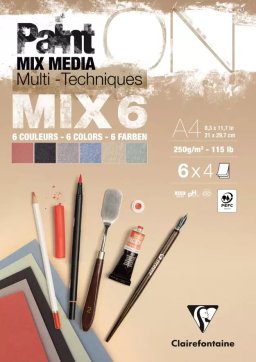clairfontaine paint-on blok mix6 a4