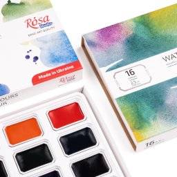 rosa studio aquarelset 16 plein air