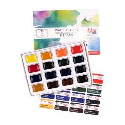 rosa studio aquarelset 16 plein air