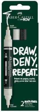 faber castell multimark set zwart/wit 186011