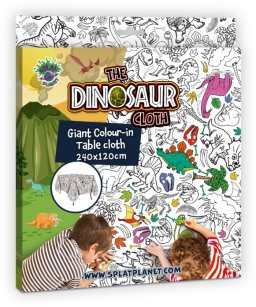 splat planet kleur tafelkleed dinosaur
