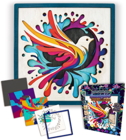 splat planet wood art set hummingbird
