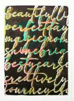gelli arts stencil 5x7 script 1315
