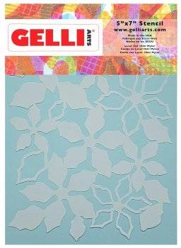 gelli arts stencil 5x7 poinsettia 1414