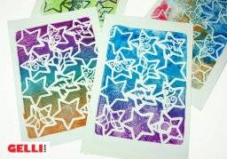 gelli arts stencil 5x7 holiday stars 1391