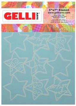 gelli arts stencil 5x7 holiday stars 1391