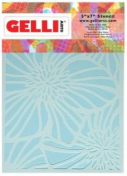 gelli arts stencil 5x7 hellebore 1384