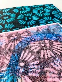 gelli arts stencil 5x7 abstract flower 1285