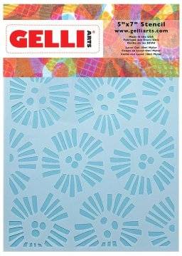 gelli arts stencil 5x7 abstract flower 1285
