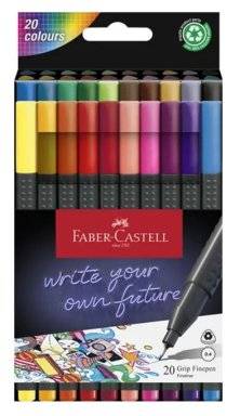 faber castell grip finepen 20 basic kleuren