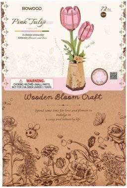 robotime bouwpakket bloem pink tulp TW082